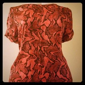 Micheal Kors hot coral casual cute blouse