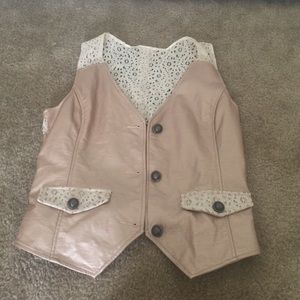Leather and lace bke vest