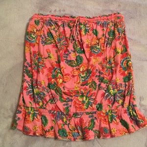 Floral strapless shirt