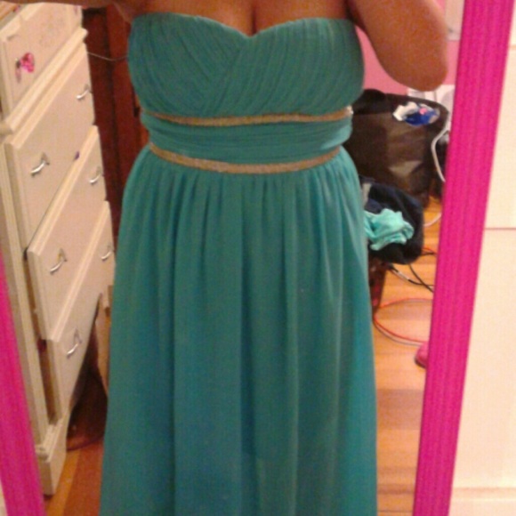 Teal prom dress