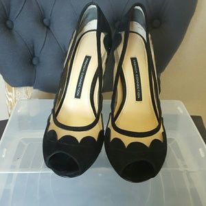 Black peep toe heel