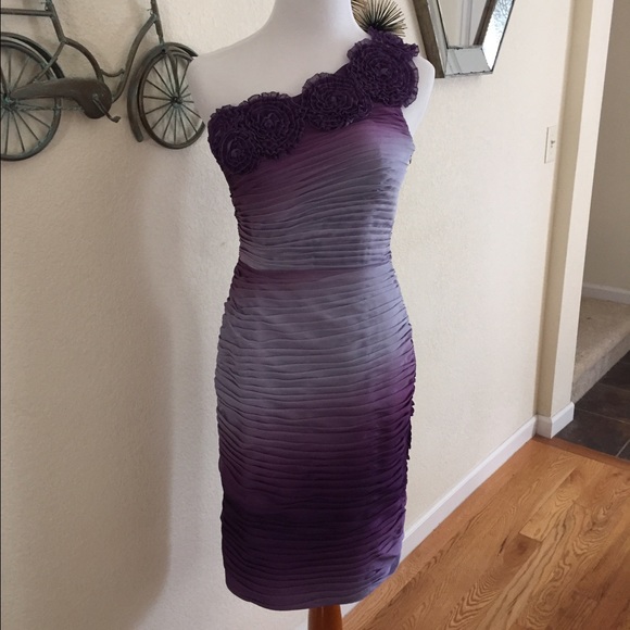 One shoulder ombré purple dress - Picture 2 of 4