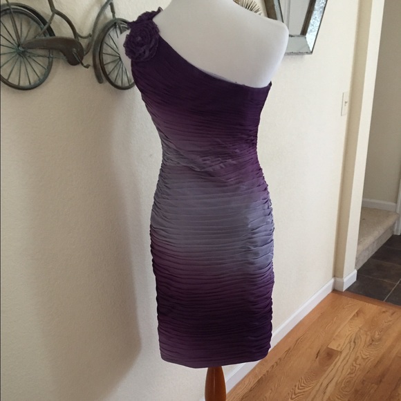One shoulder ombré purple dress - Picture 3 of 4
