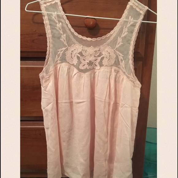 Light peach lace top