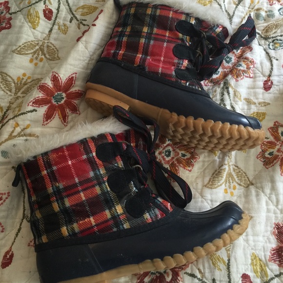 Aquastop Shoes - Aquastop Plaid Rain Boots Galoshes 8