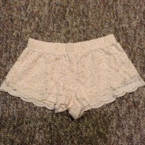 Cream Forever 21 lace shorts
