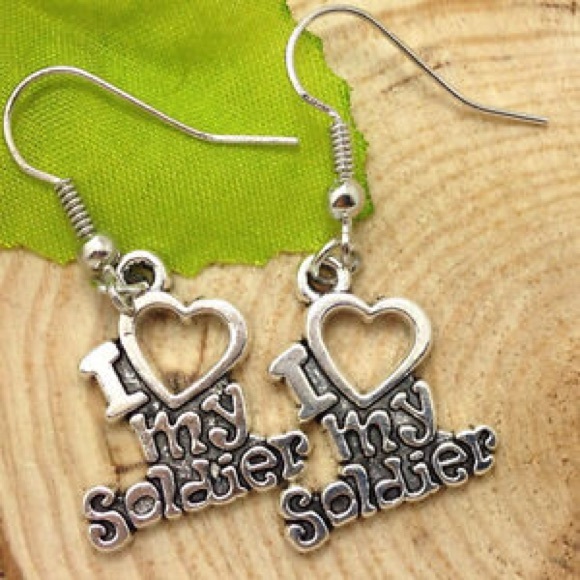 25% off Bundles! I Love My Soldier Dangle Earrings