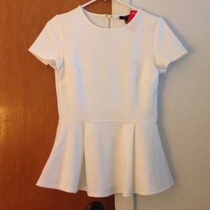 White Peplum Shirt