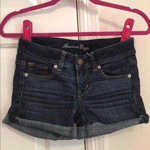 American Eagle crop jean shorts