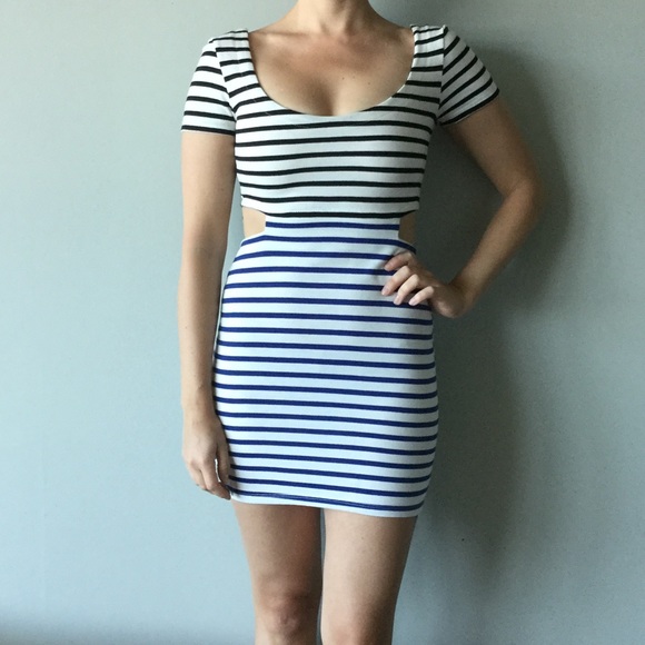 Striped dress with side cutouts