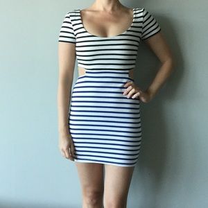 Striped dress with side cutouts