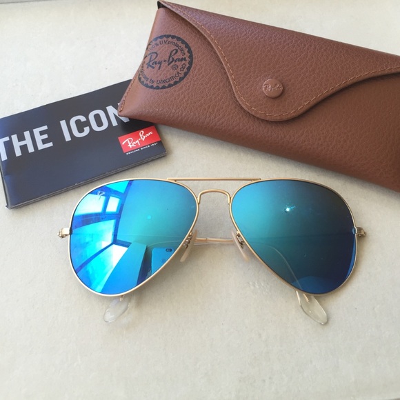 FLASH SALE! Rayban Aviators w/ blue lenses! main image 4