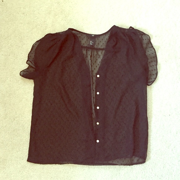 Sheer cap sleeve blouse