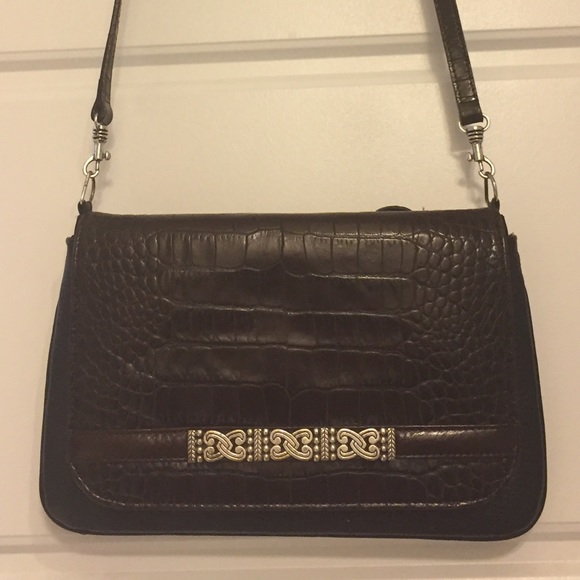 Brighton Leather CrossBody organizer black & brown