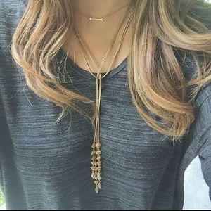 Stella and Dot- Gold Brynn lariat necklace