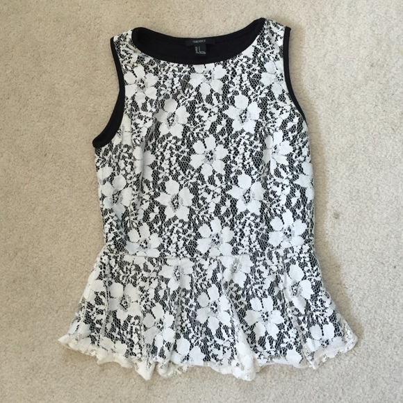 Lace peplum shirt