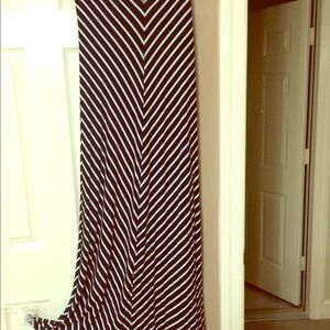 Maxi skirt black and white striped super soft