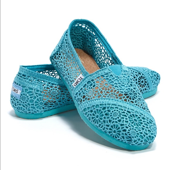 Aqua Moroccan Crochet Toms
