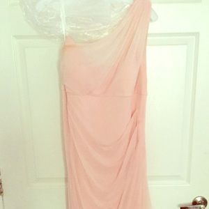 David's Bridal Mesh Bridesmaid Dress - Petal