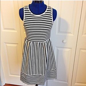 Navy and White Striped Dress
