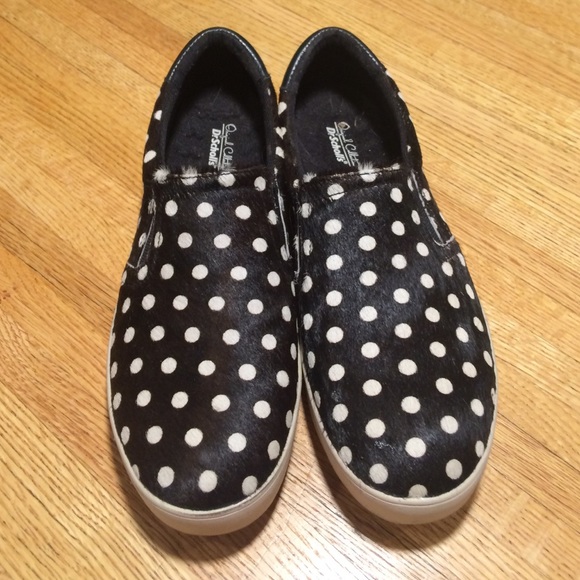 Black-and-white polka dot calf-hair sneakers