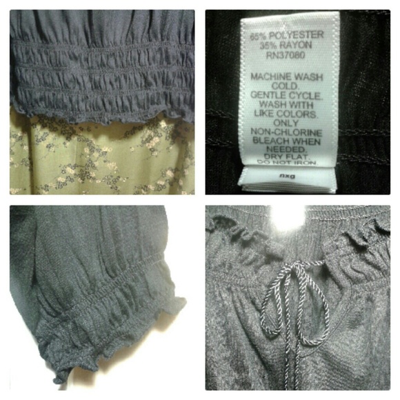 Black Ruffle Neck Blouse - Picture 2 of 2