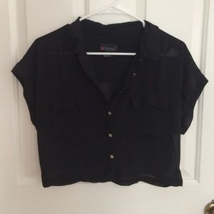 3 FOR $15 black crop top button down