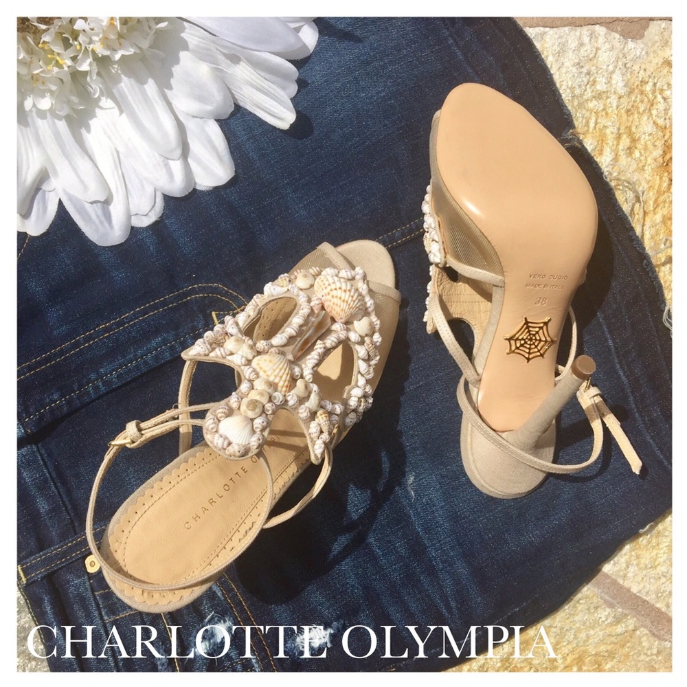🎉 Charlotte Olympia Seashell Heel Sandals