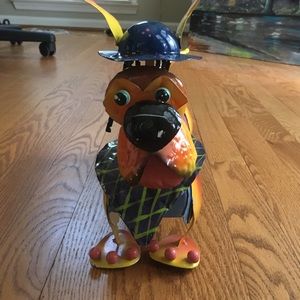 Metal dog sculpture