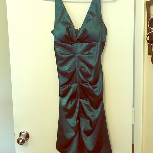 Fun semi-formal dark aqua dress.