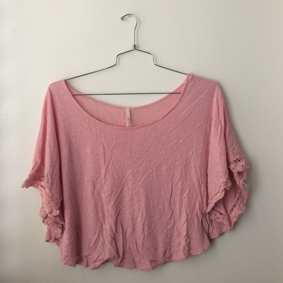 Pink flow crop top small