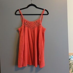 Banana Republic XS orange knit linen tank