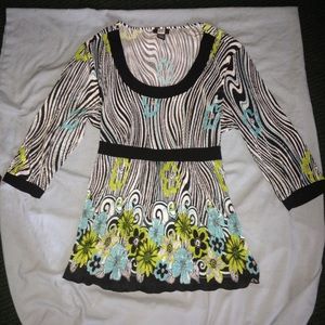 Zebra/floral print shirt