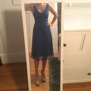 Blue J.Crew Silk Chiffon Dress