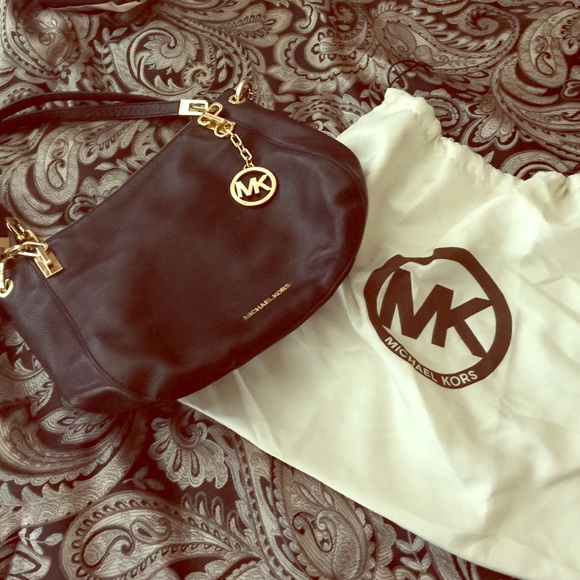 Black leather Michael Kors tote
