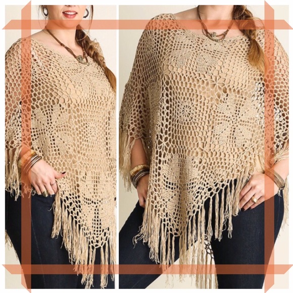 CROCHET KNIT PONCHO - Picture 2 of 2