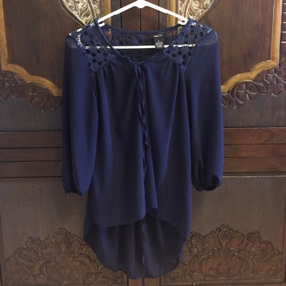 High-low, Navy Blue Blouse