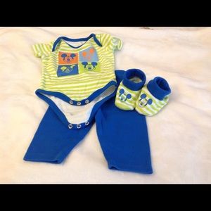 Mickey Mouse Infant Boys Pant Set w/Booties