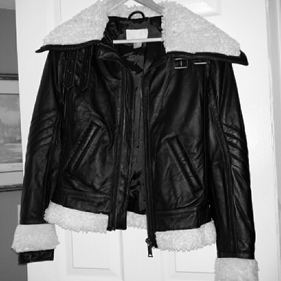 H&M Leather Bomber Jacket