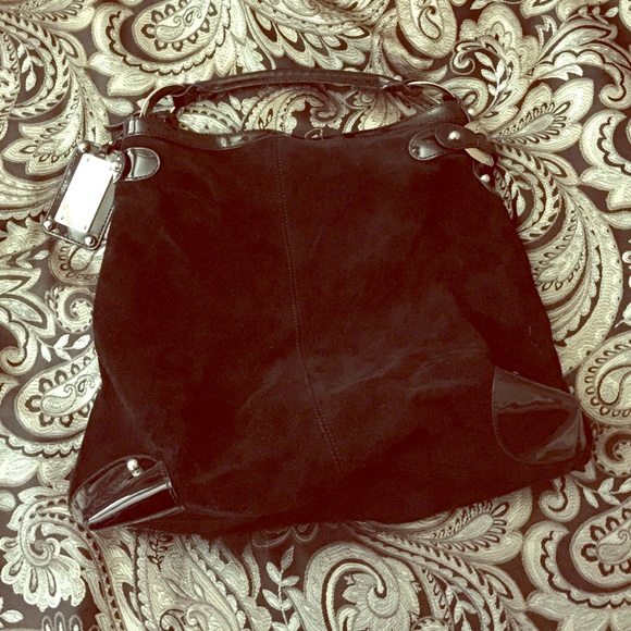 Black suede Bebe bag