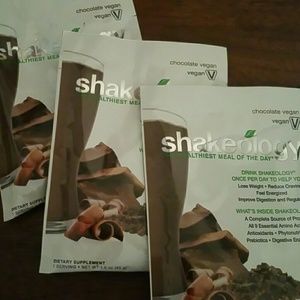 3 individual chocolate vegan shakeology
