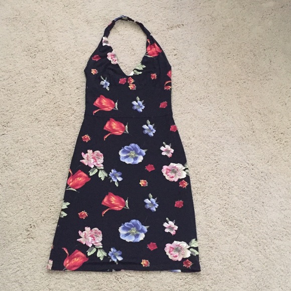 Halter dress, fully lined, back zipper, size S.