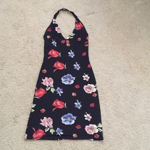 Halter dress, fully lined, back zipper, size S.