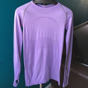 Lululemon purple long sleeve workout top