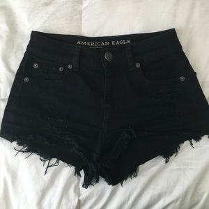 black high waisted shorts