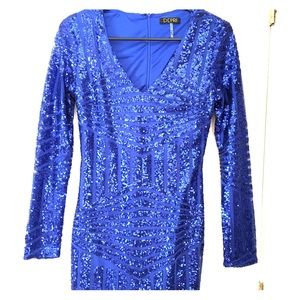 Blue sequin dress
