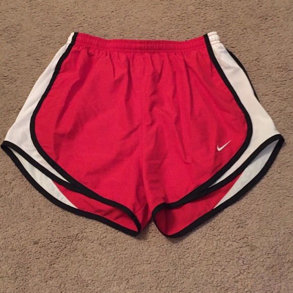 Red and white Nike shorts