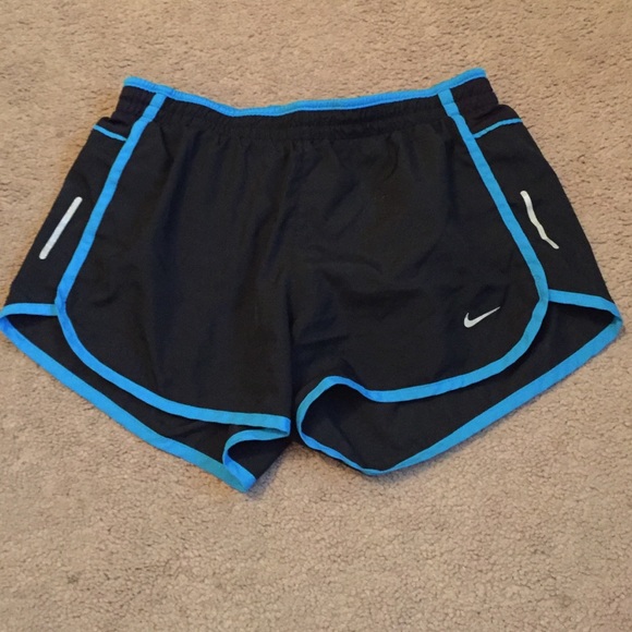 Blue and black Nike shorts