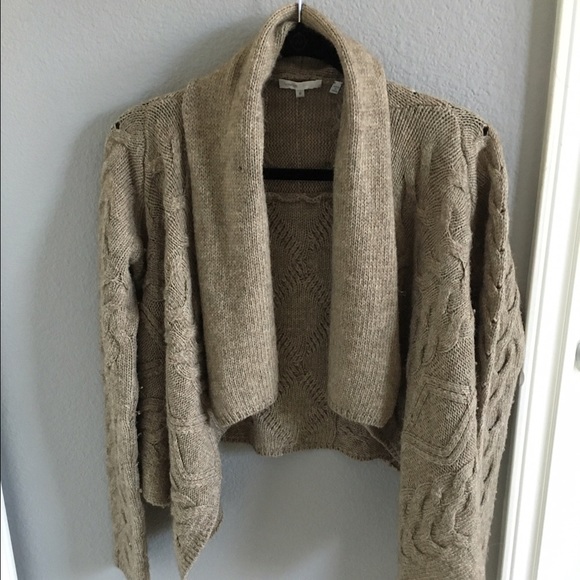 Vince Cable Knit Open Front Wool Sweater