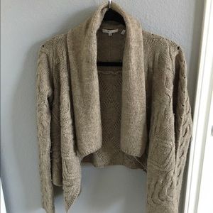 Vince Cable Knit Open Front Wool Sweater